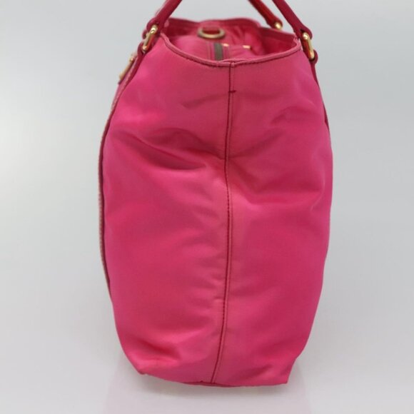 PRADA Hand Bag Nylon 2way Pink Gold Auth 120480 - Picture 6 of 16